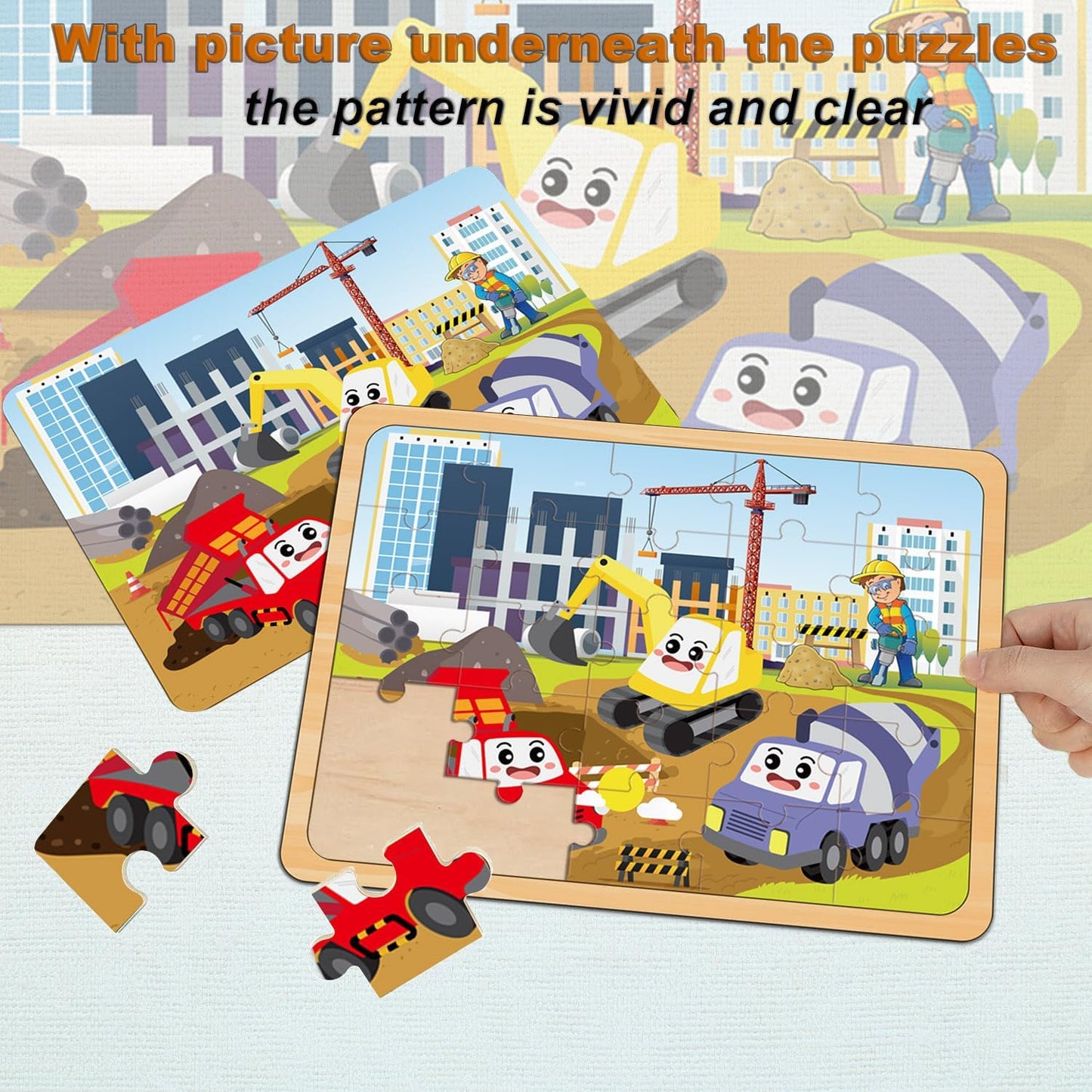 Puzzles for Kids Ages 4-6, Set of 4 Packs with 24-Piece,Preschool Educational Brain Teaser Toys for Boys and Girls 3-8 Years Old