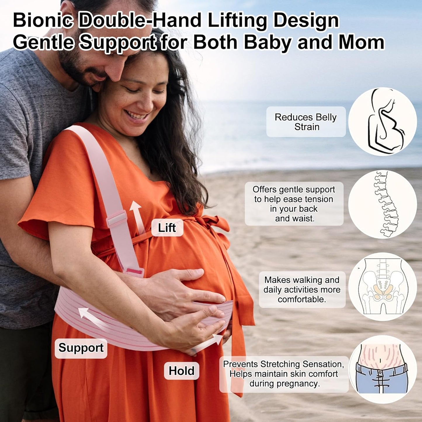 Pregnancy Belly Band, Belly Band with Adjustable Straps, Belly Band for Pregnant Women, Maternity Belt