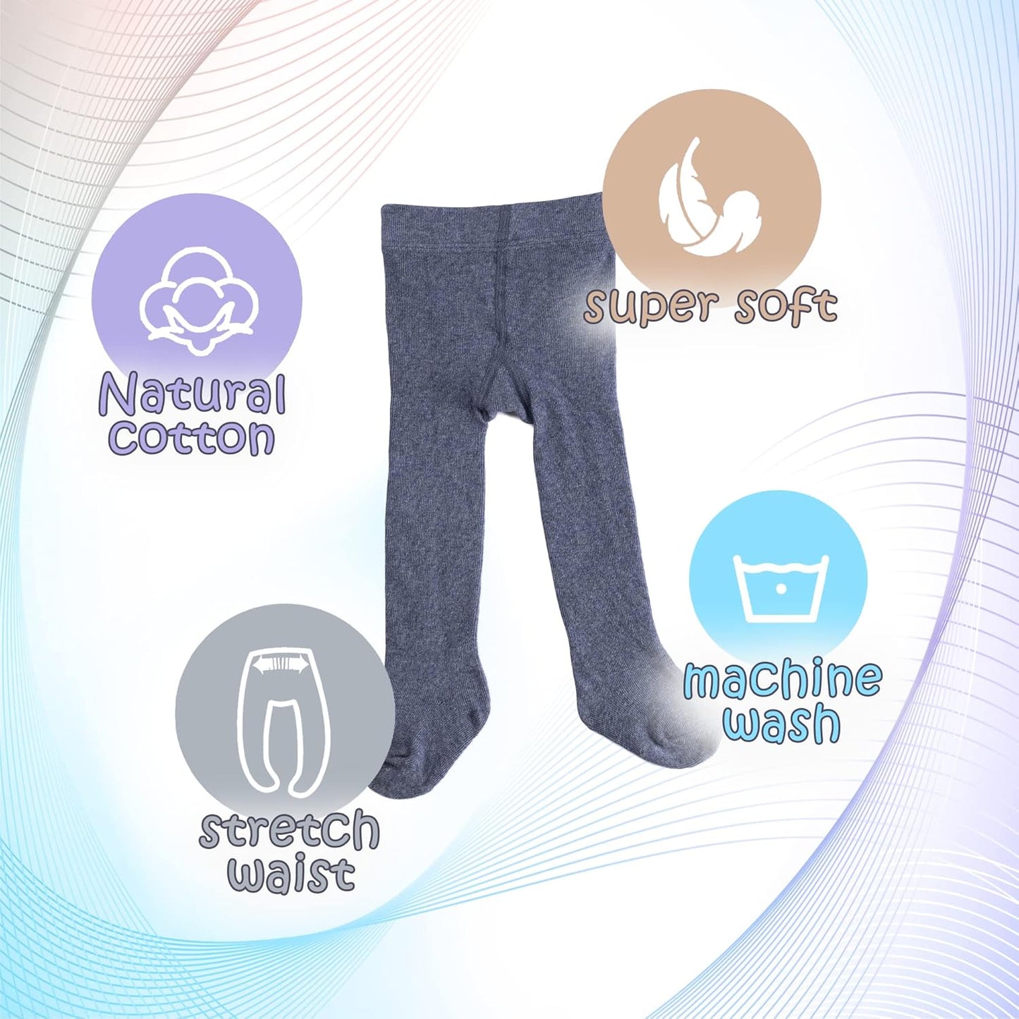 Silky Toes Luxurious Cotton Tights for Baby Girls 1 Pk Cable Knit Winter Footed Leggings