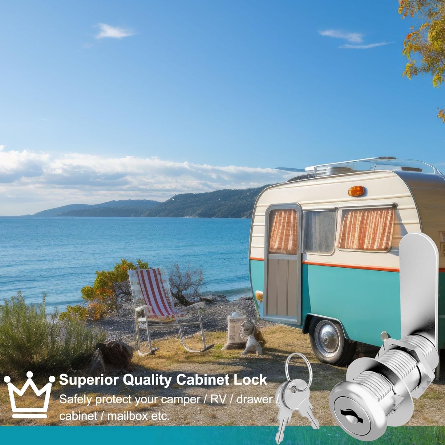 3 Pcs Cabinet Locks with Keys, 1-3/8 Inch Cam Lock Keyed Alike, Mailbox Locks Replacement for Cabinet and Drawer, Tool Box Lock with Keys, Zinc Alloy