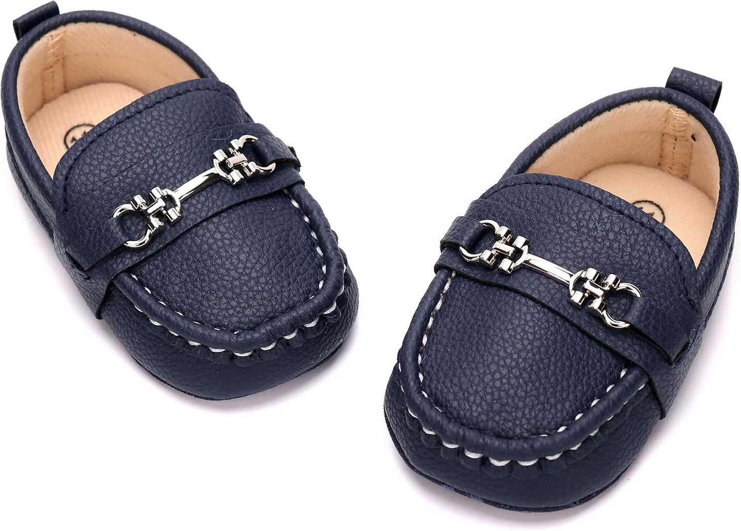 LONSOEN Baby Girls Boys Loafers Prewalker Dress Crib Shoes