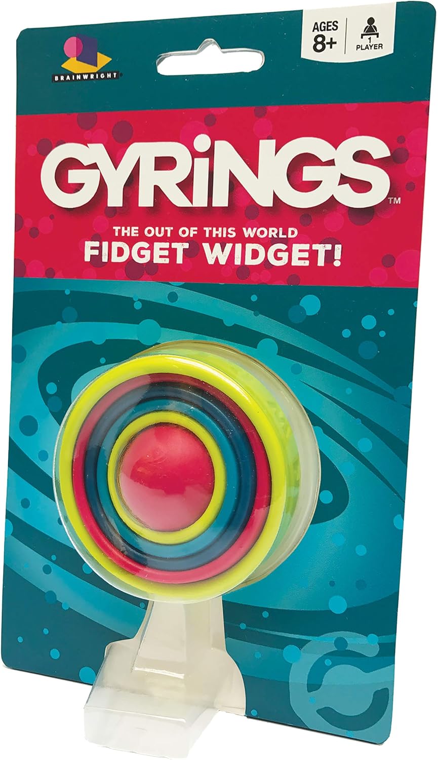 Brainwright Gyrings - The Out of This World Fidget Widget! Multi-colored, 5"
