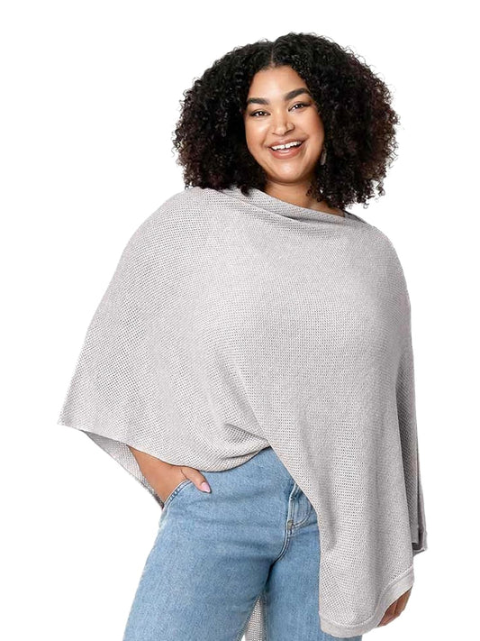We are Amma | The Cocoon™ - Newborn Essentials Must Haves: Nursing Cover for Breast Feeding Essentials | Nursing Sweater Used as Breastfeeding Cover (Grey, Plus Size)