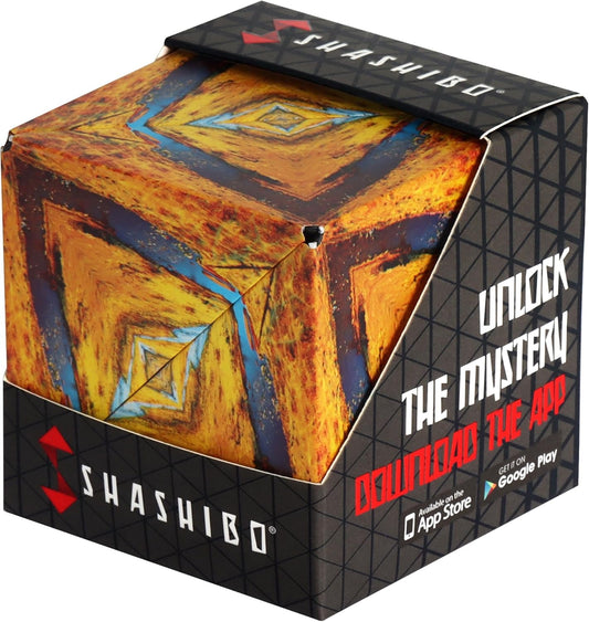 SHASHIBO Shape Shifting Box - Award-Winning, Patented Fidget Cube w/ 36 Rare Earth Magnets - Transforms Into Over 70 Shapes, Download Fun in Motion Toys Mobile App (Wild Series - Savannah)