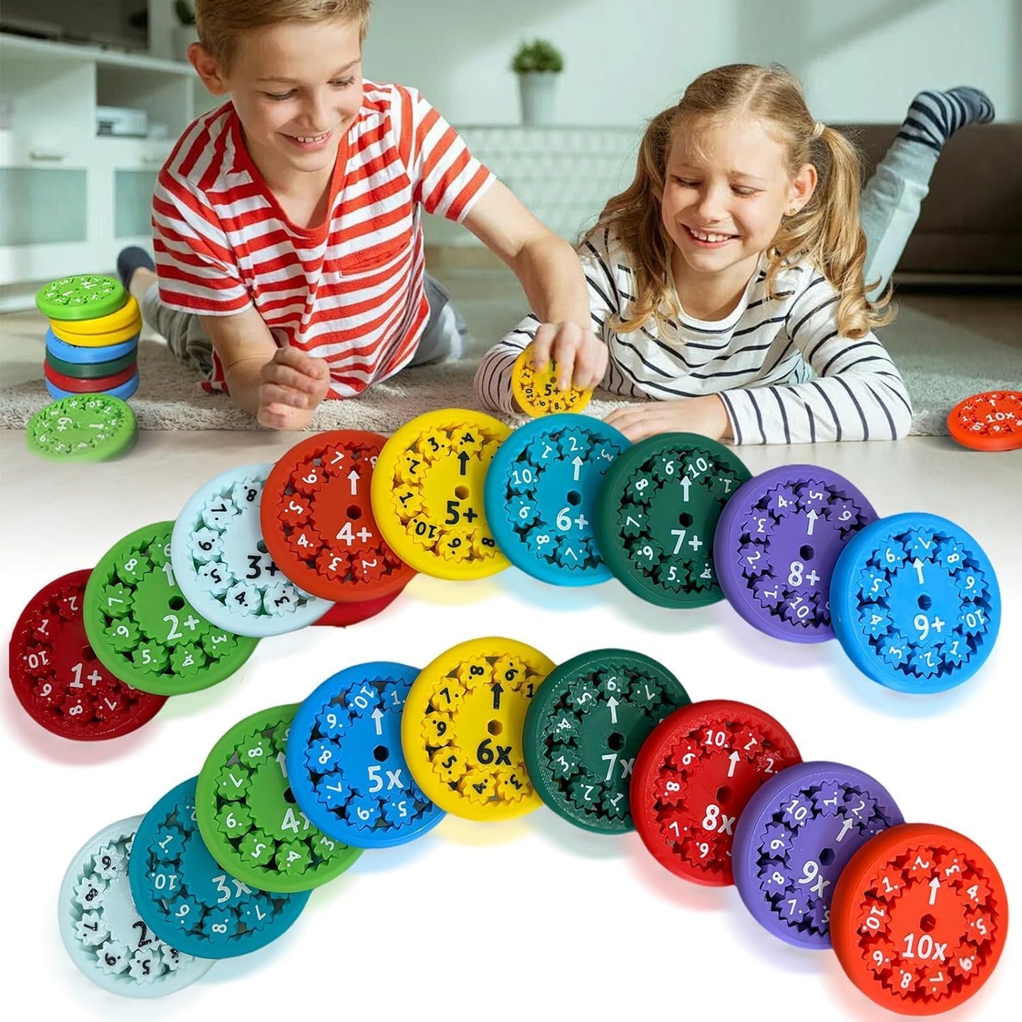 Math Fidget Spinner,Educational Math Fact Fidget Spinners,Math Fact Fidget Spinners,Math Multiplication Fidget Spinner, Math Fidget Toy Add,Subtract,Multiply and Divide (Multiply & Divide 9pcs)