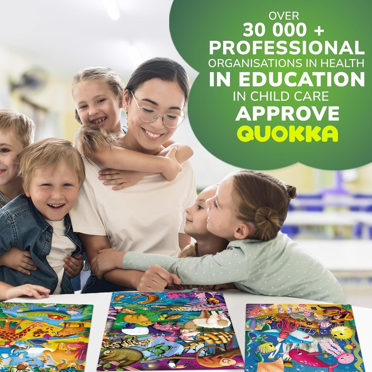 QUOKKA Puzzles for Toddlers 4-6 – 4 x 48 Pieces Jigsaw Puzzles for Kids Ages 3-5 – Learning Insects, African, Amazon, Ocean Animals Puzzle for 2-4 – Jigsaw Game for Boy and Girl 4-8 Year Old