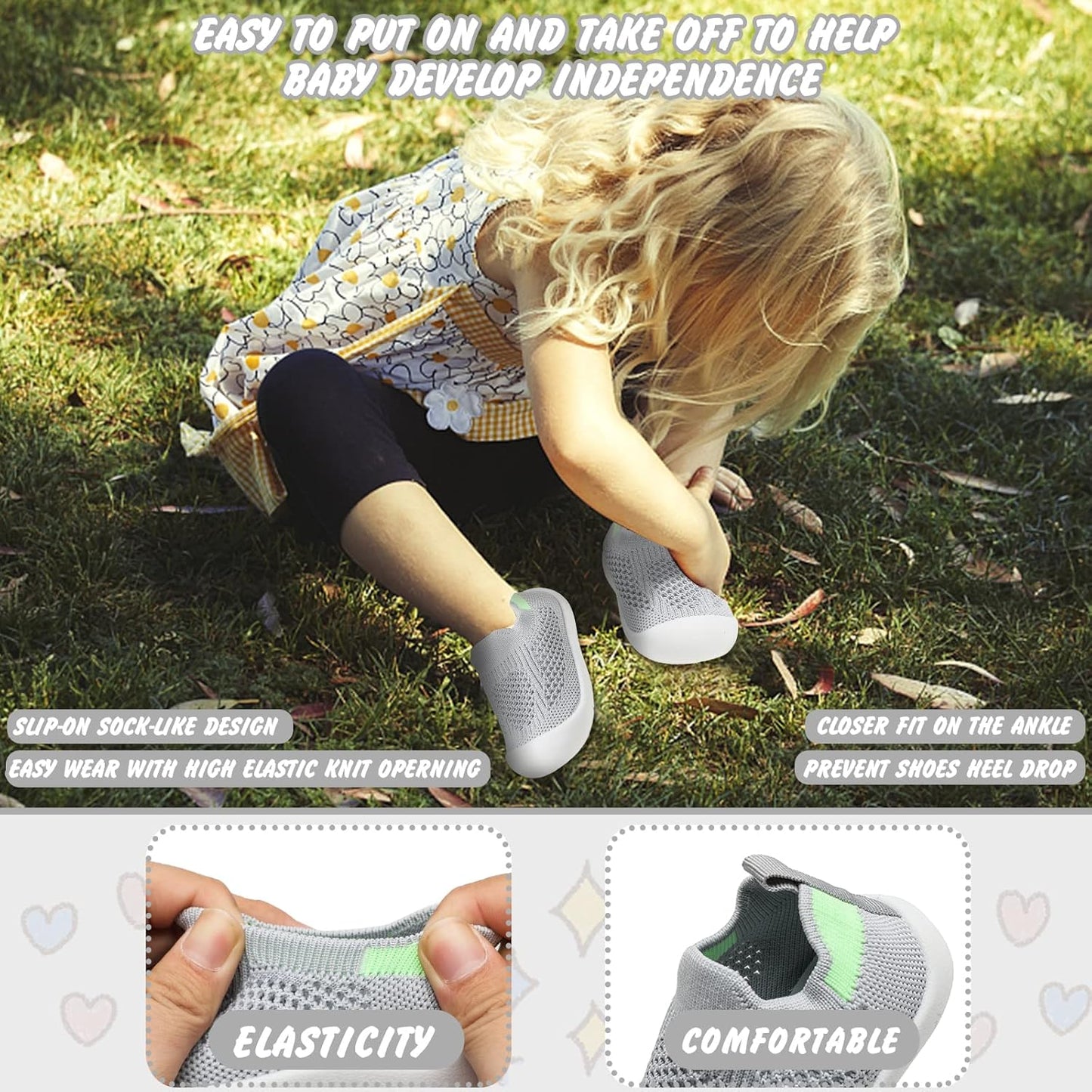 Charrost Toddler Baby Girl Boy First Walking Shoes Checkered Sneakers Sizes 3/4/5/6/7/8T. Soft, Cute,Flexible for First Walkers. Non-Slip, Slip On, Wide Toe Box Indoors Outdoors