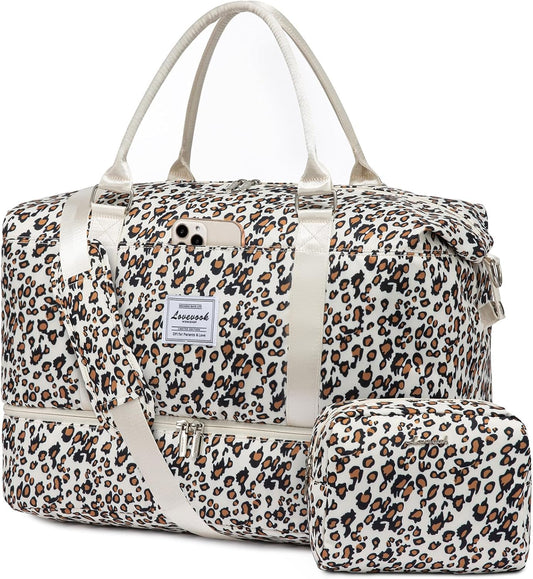 LOVEVOOK Travel Duffle Bag,Weekender Bags for Women with Shoe Compartment，Carry on Overnight Bag with Toiletry Bag,Gym Duffel Bag with Wet Pocket, Hospital Bags for Labor and Delivery