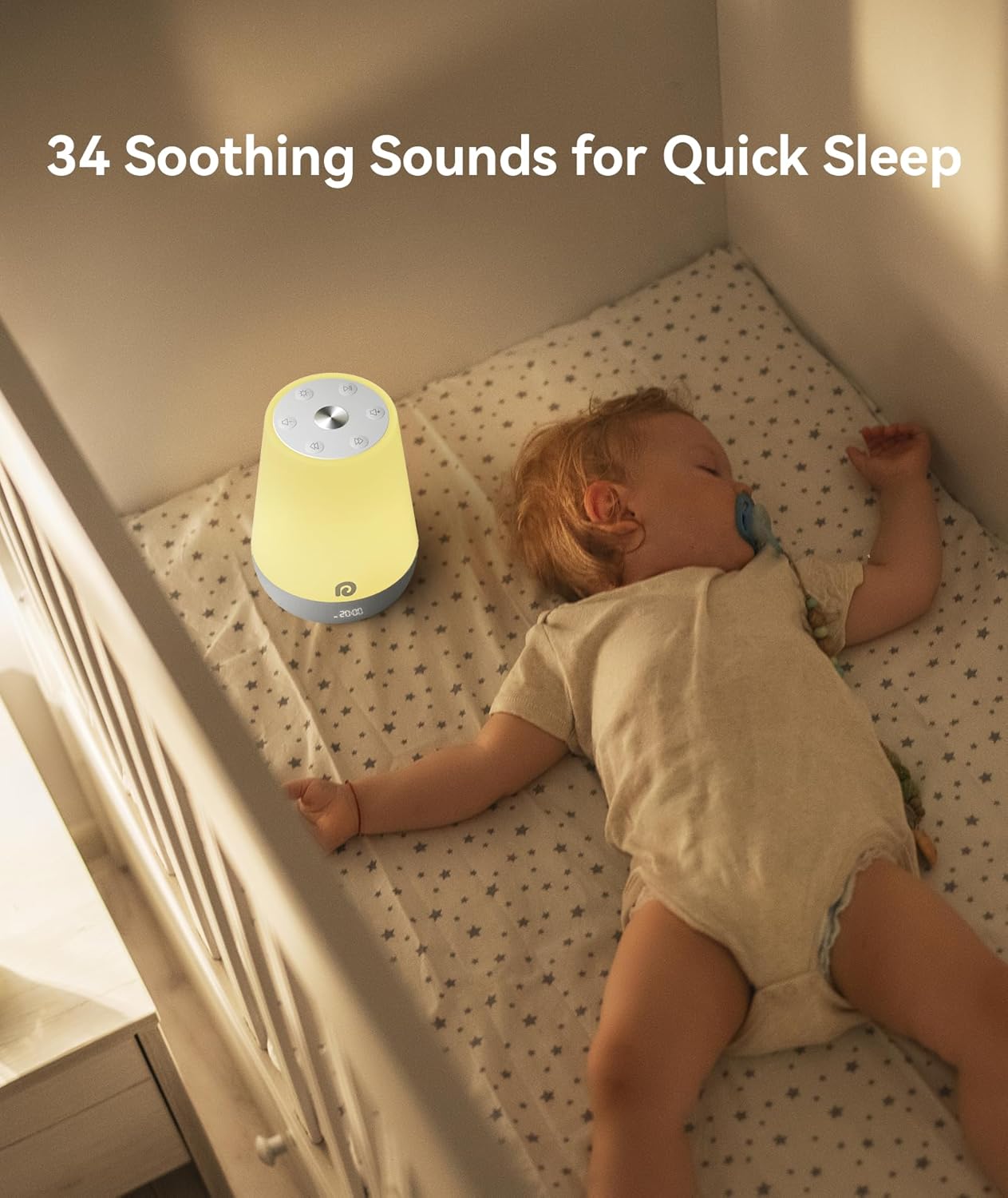 Dreamegg Nite 1 - Baby Sound Machine, Sleep Trainer, Night Light for Kids, Ok to Wake Alarm Clock, 34 Soothing Sounds, App Control, White Noise Sound Machine for Baby Kids Nursery(Sleepy Ellie)