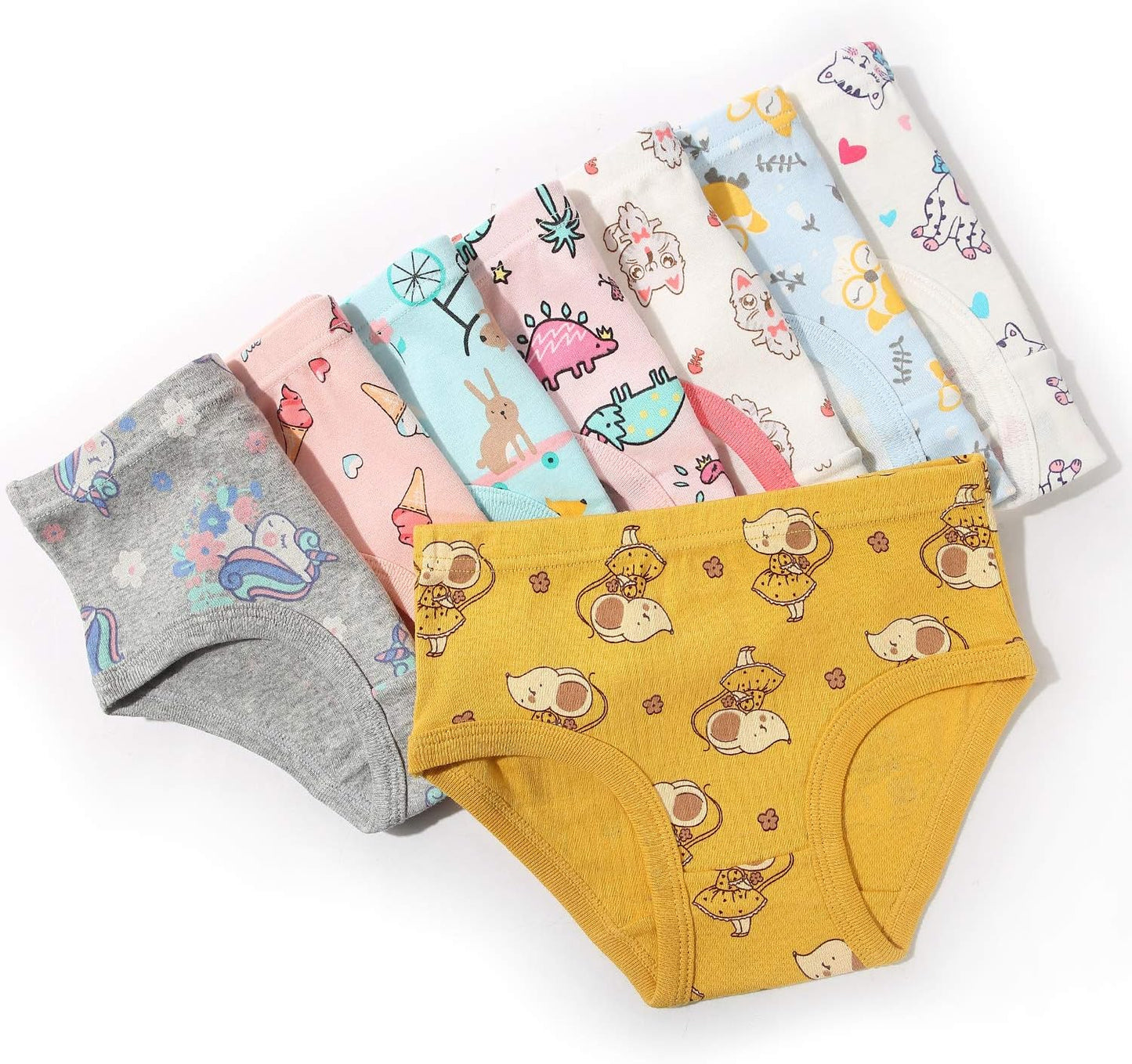 Girls' Cotton Brief Breathable Toddler Panties Kids Assorted Underwears 6-8 pieces
