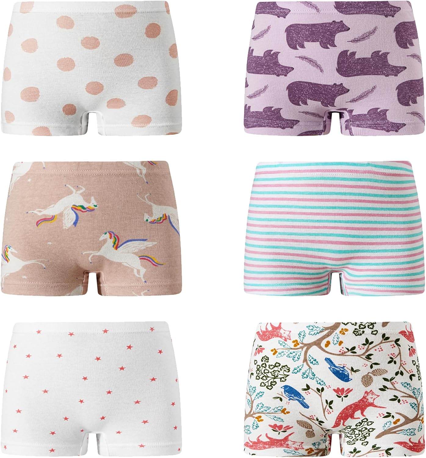 KikizYe Little Girls Boyshort Panties Big Kids Soft Cotton Underwear