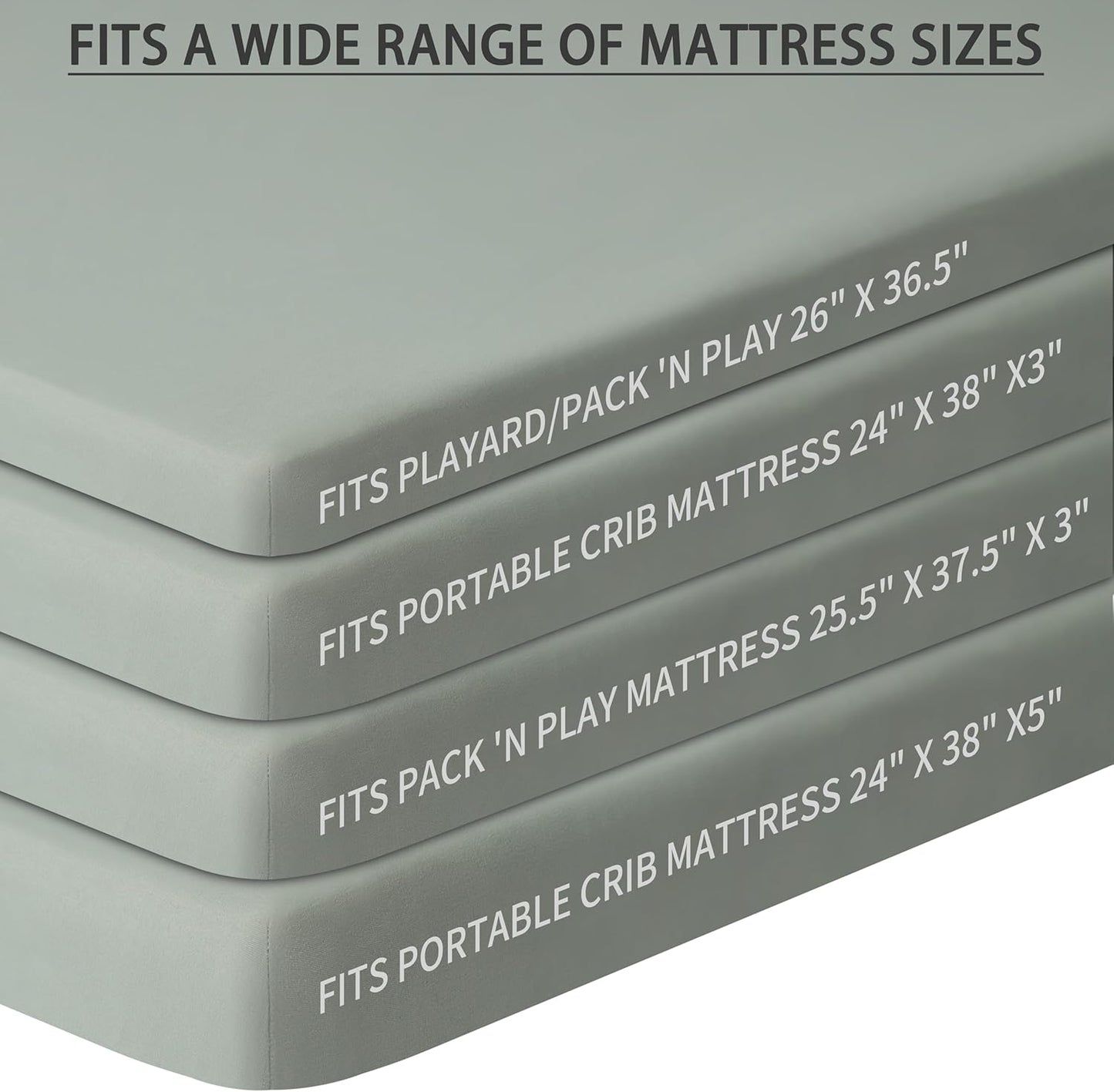 Pack and Play Sheets Fitted, 2 Pack Pack n Play Sheets for Graco Pack n Play Mattress, Unisex Playard Sheets for Boys Girls(Leaf & Green, 38 X 26 Inch)