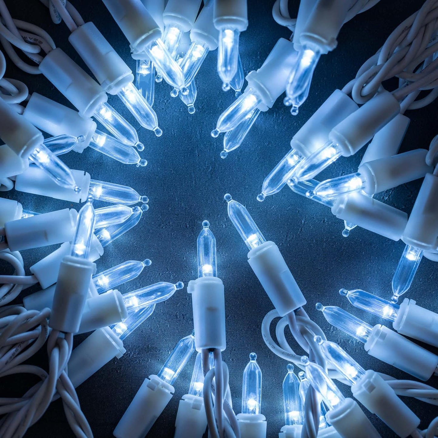 YULETIME 200 White LED Christmas Lights with White Wire, Pack of 2 Strands 33 Feet 100 Lights UL Certified Holiday String Light Set