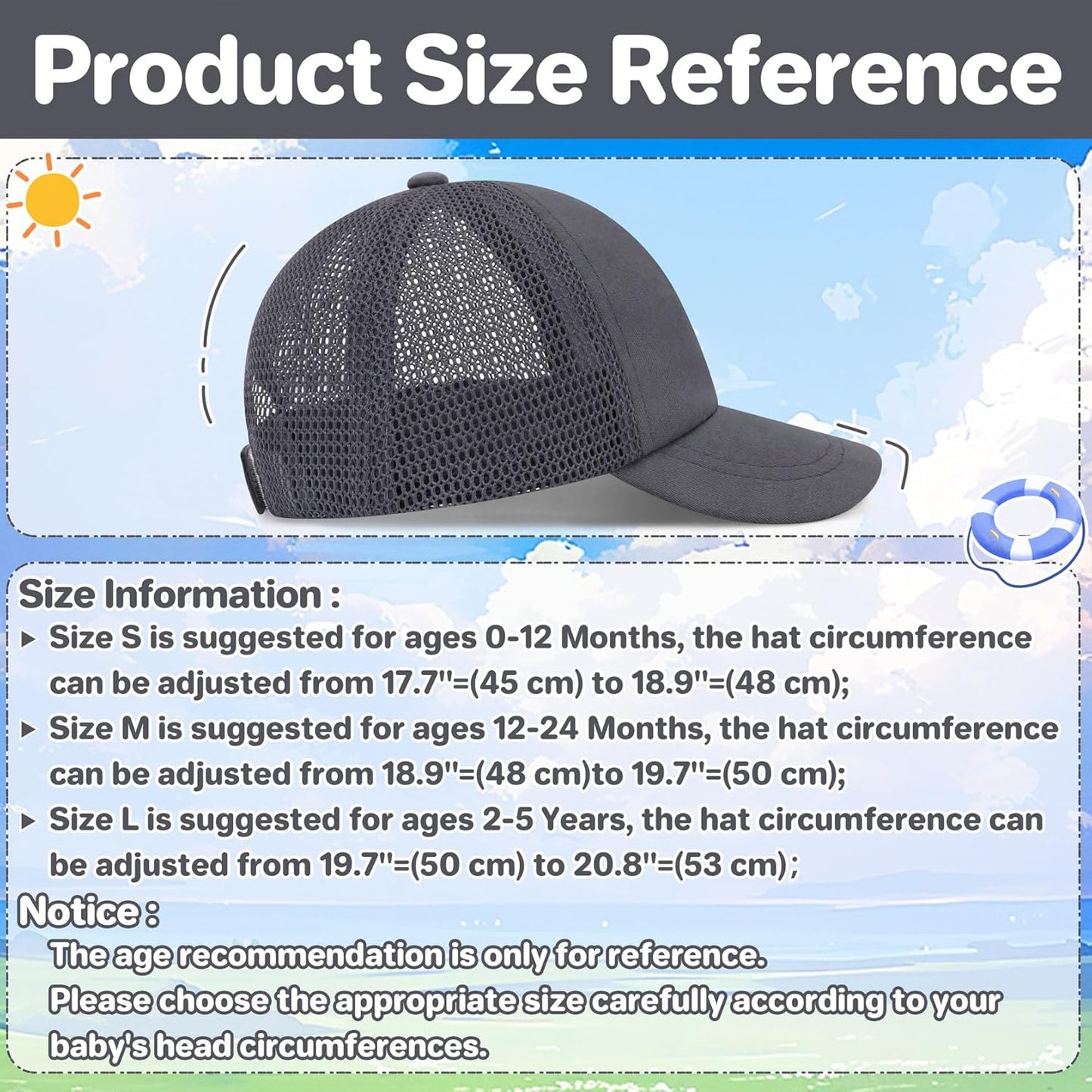 qikqik Baby Baseball Cap Toddler Baseball Hat with Mesh Infant Sun Hat UPF 50+ Baby Ball Cap Toddler Girl Hats Kids Hat Boys