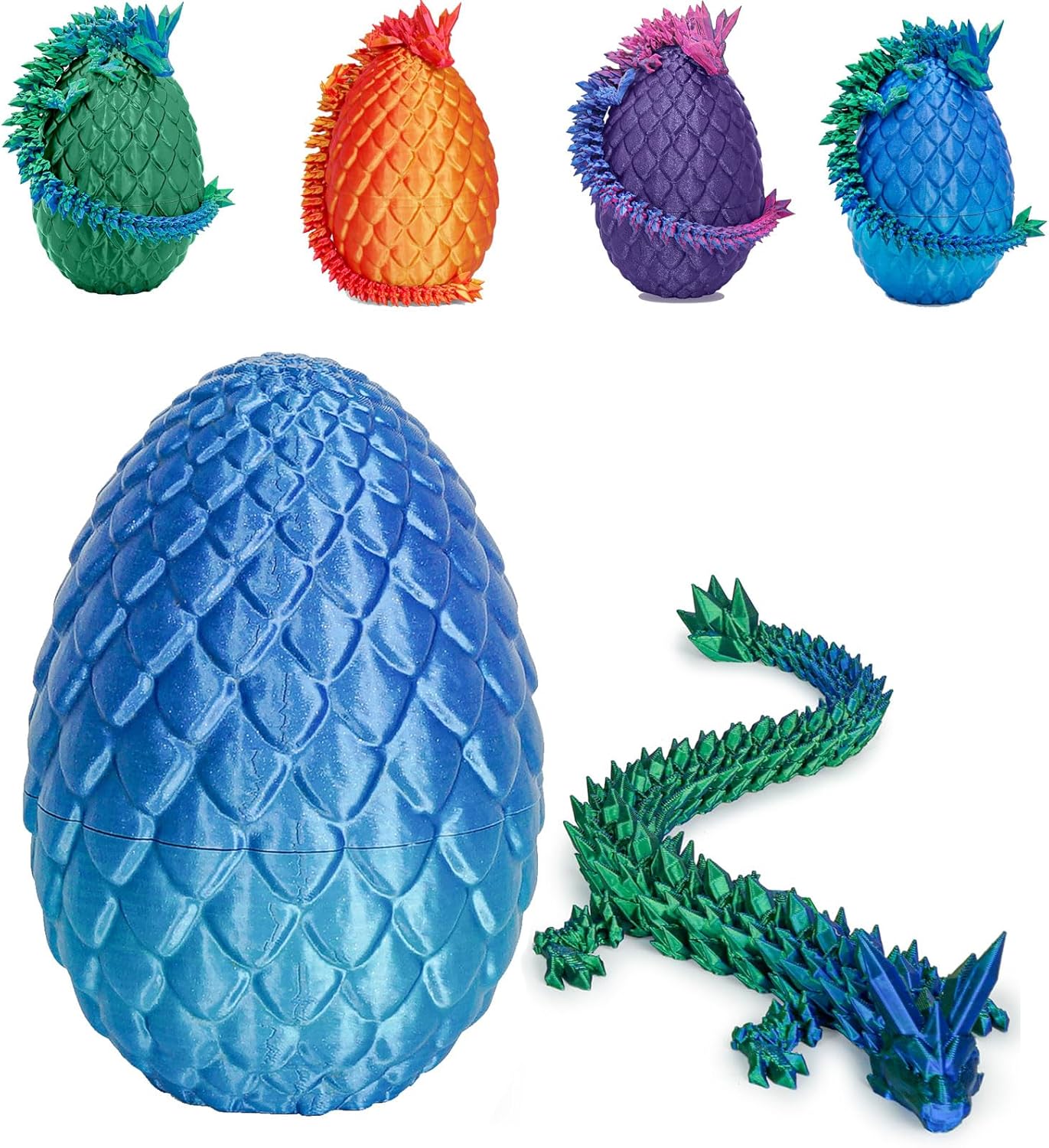 Dragon Eggs with Dragon Inside, 3D Printed Surprise Funny Gifts for Kids, Boys, Girls, Articulated Dragon Fidget Toys for Adults, Executive Desk Toys Office Room Décor