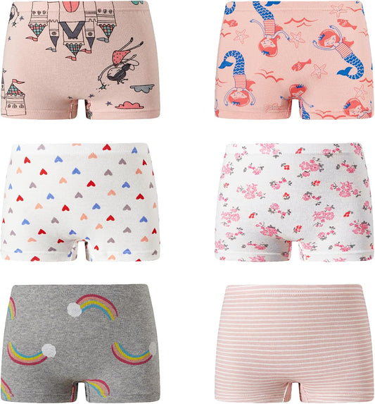 KikizYe Little Girls Boyshort Panties Big Kids Soft Cotton Underwear