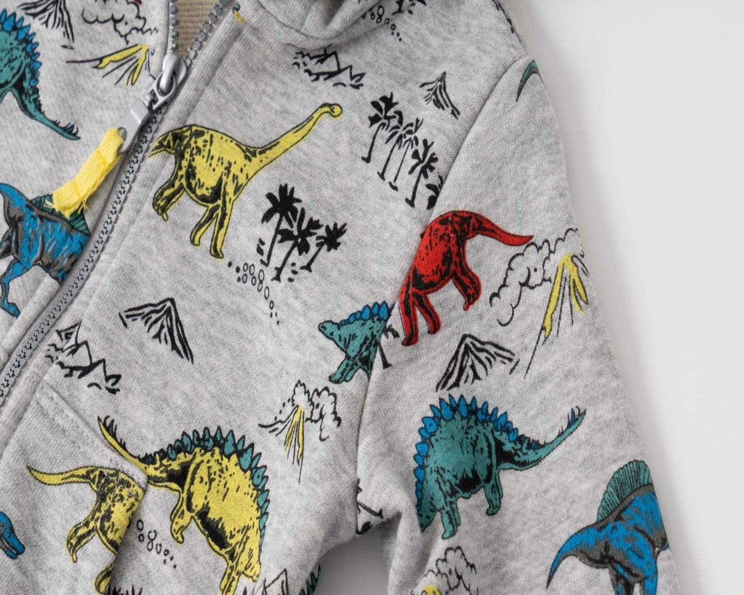 Toddler Boys Full Zip Dinosaur Hoodies Comfortable Sweatshirt