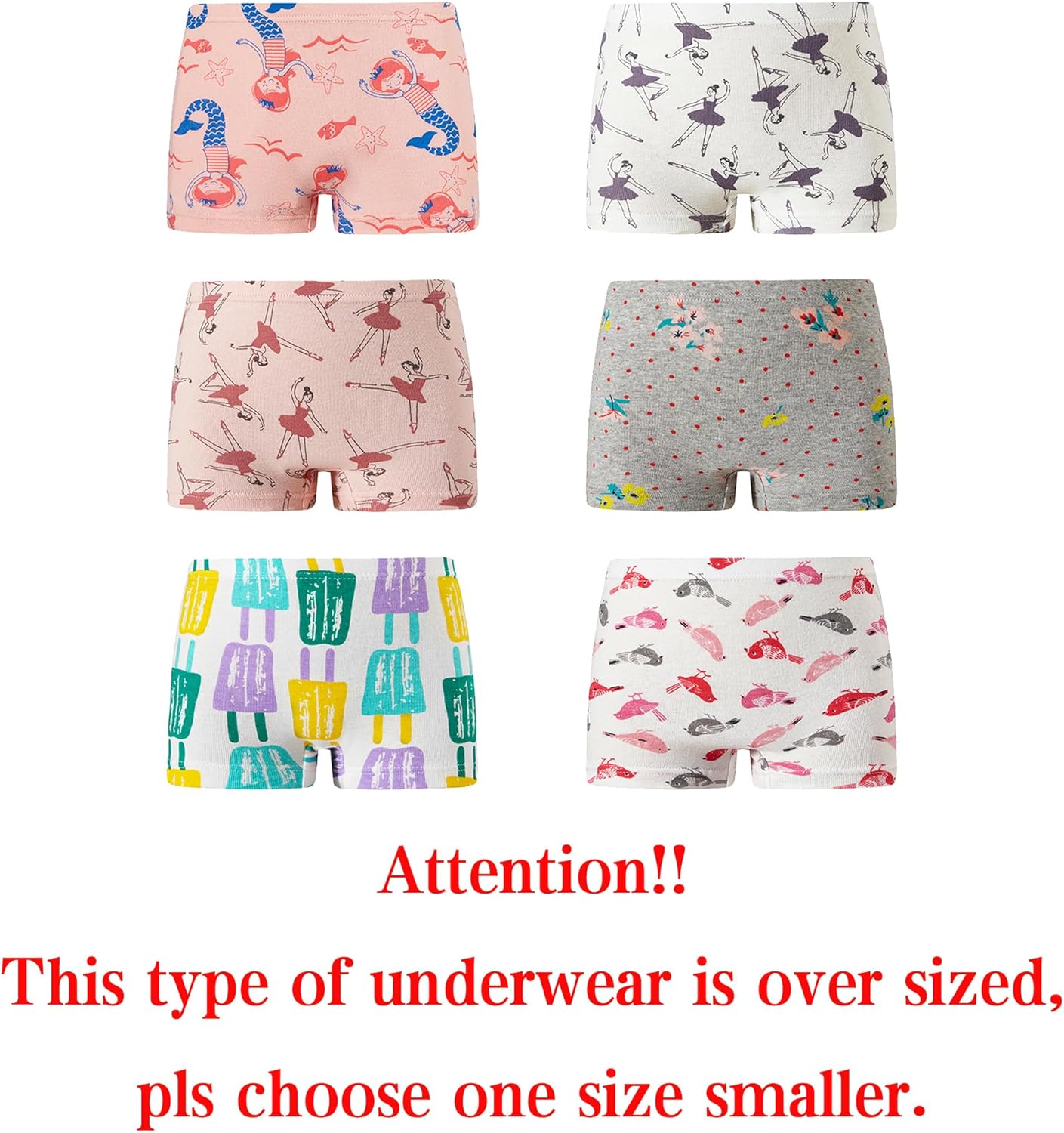 KikizYe Little Girls Boyshort Panties Big Kids Soft Cotton Underwear