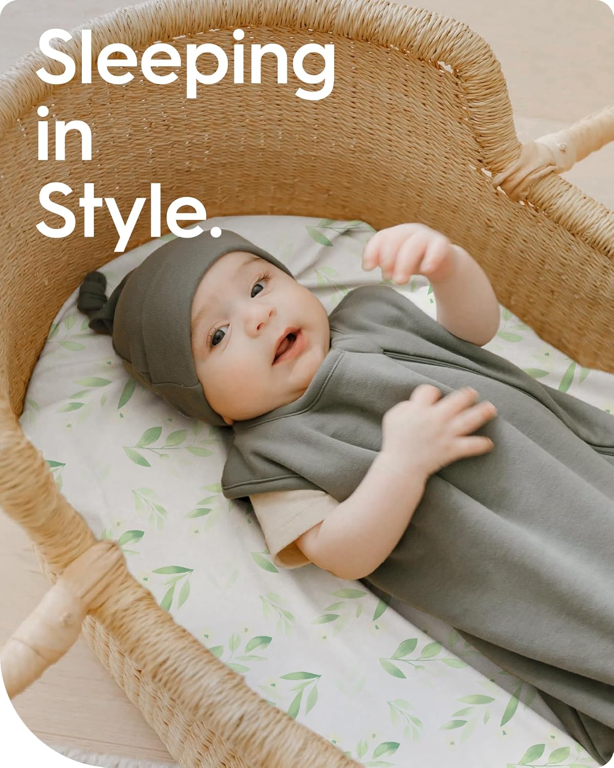 Bassinet Sheets for Baby Boy Girl, TotBasic Buttery Soft Universal Bassinet Fitted Sheet, Compatible with Halo, Mika Micky, Baby Delight, Dream On Me, Maxi COSI and More Bassinet Mattress(Greenleaf)