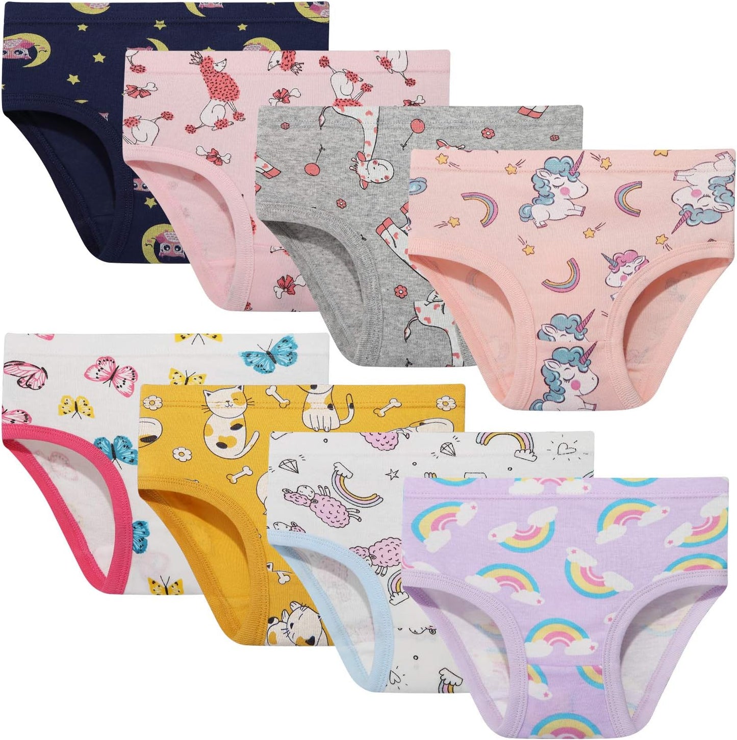 Girls' Cotton Brief Breathable Toddler Panties Kids Assorted Underwears 6-8 pieces