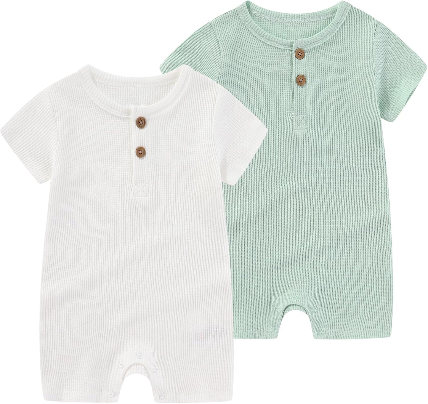 Baby Bodysuits Solid Romper One-Piece Newborn Clothes 2 Pack Baby Shower Gifts
