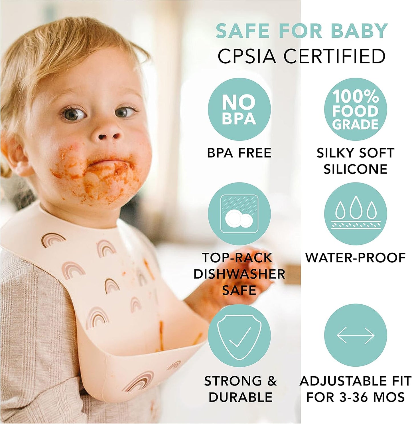 Loulou Lollipop Soft, Waterproof Silicone Feeding Bib for Babies and Toddlers