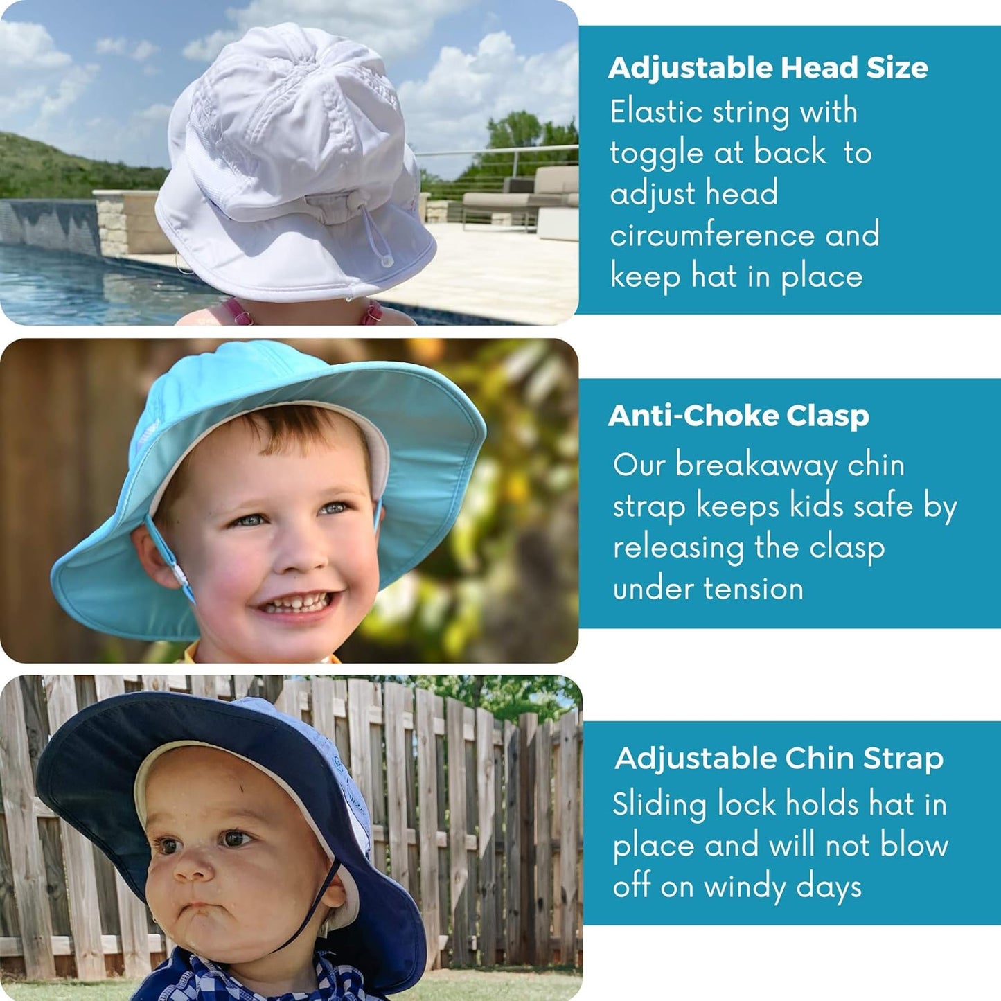 SwimZip Wide Brim Sun Hat | UPF 50+ Protection for Baby, Toddler, and Kids