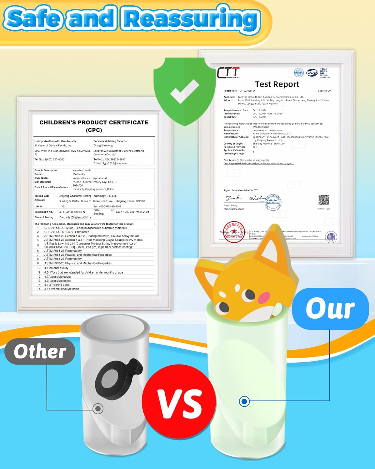 Benresive Wooden Toddler Puzzles, 12pcs Animal Montessori Toys for 1-3 Year Old Boys & Girls, Learning Educational Preschool Toys, Great Gifts for 1 2 3 Year Olds