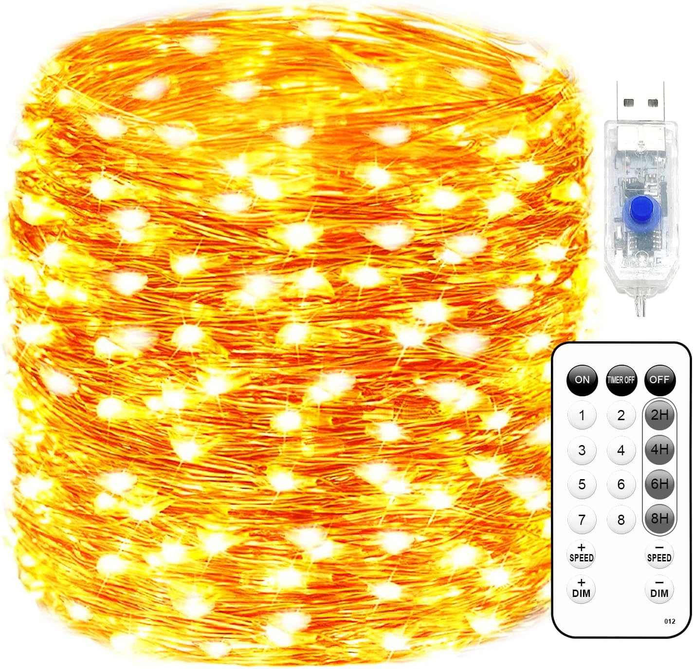 Fairy Lights Plug in 72FT 220 LED USB Twinkle Lights for Bedroom Copper Wire Lights with Remote and Timer 8 Modes, Waterproof String Lights for Dorm DIY Party Christmas Decoration（Warm White）