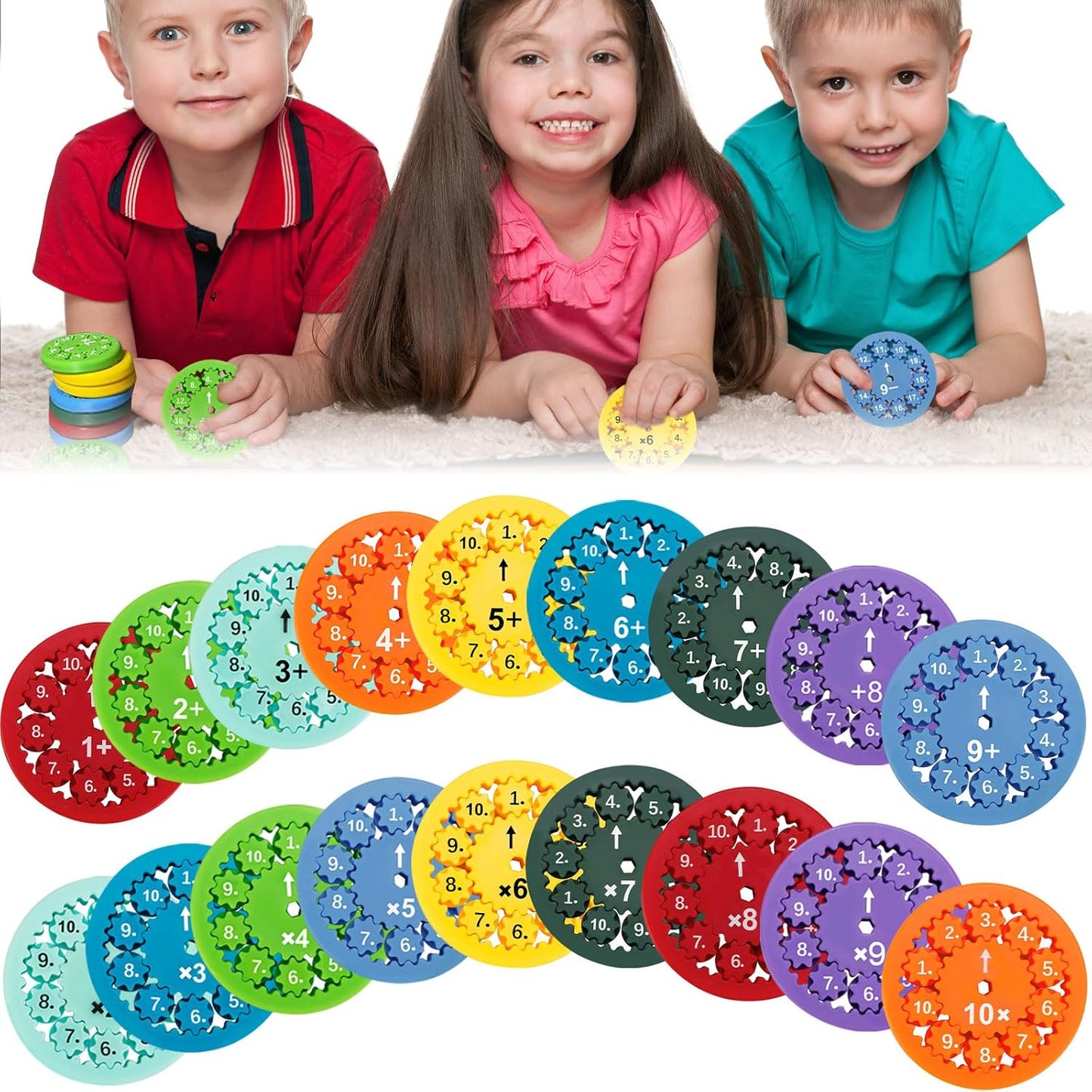 18PCS Math Facts Fidget Spinners for All The Stimmers, Multiplication Chat Game Fidget Toys, Math Fidget Toy Multiplication for Kids