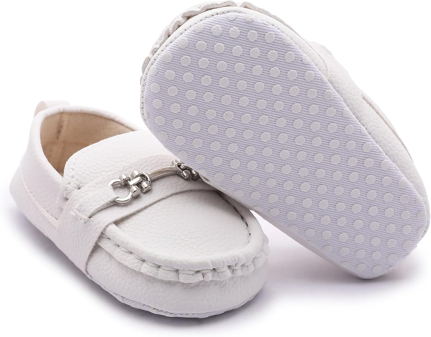 LONSOEN Baby Girls Boys Loafers Prewalker Dress Crib Shoes
