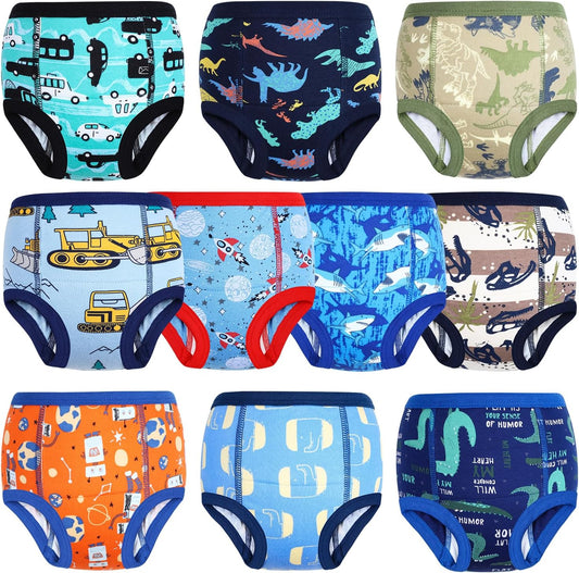 MooMoo Baby Potty Training Underwear 10 Packs Absorbent Toddler Training Pants for Boys and Girls Cotton Pee Pants 2T-9T