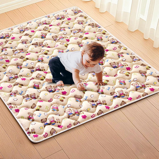 Vibe bear High-Density Foam Baby Play Mat,47x47 Inches Thicken One-Piece Infants Crawling Mat,Comfortable and Soft Baby Playmat,Non Slip Washable Floor Mat for Babies,Infants,Toddlers