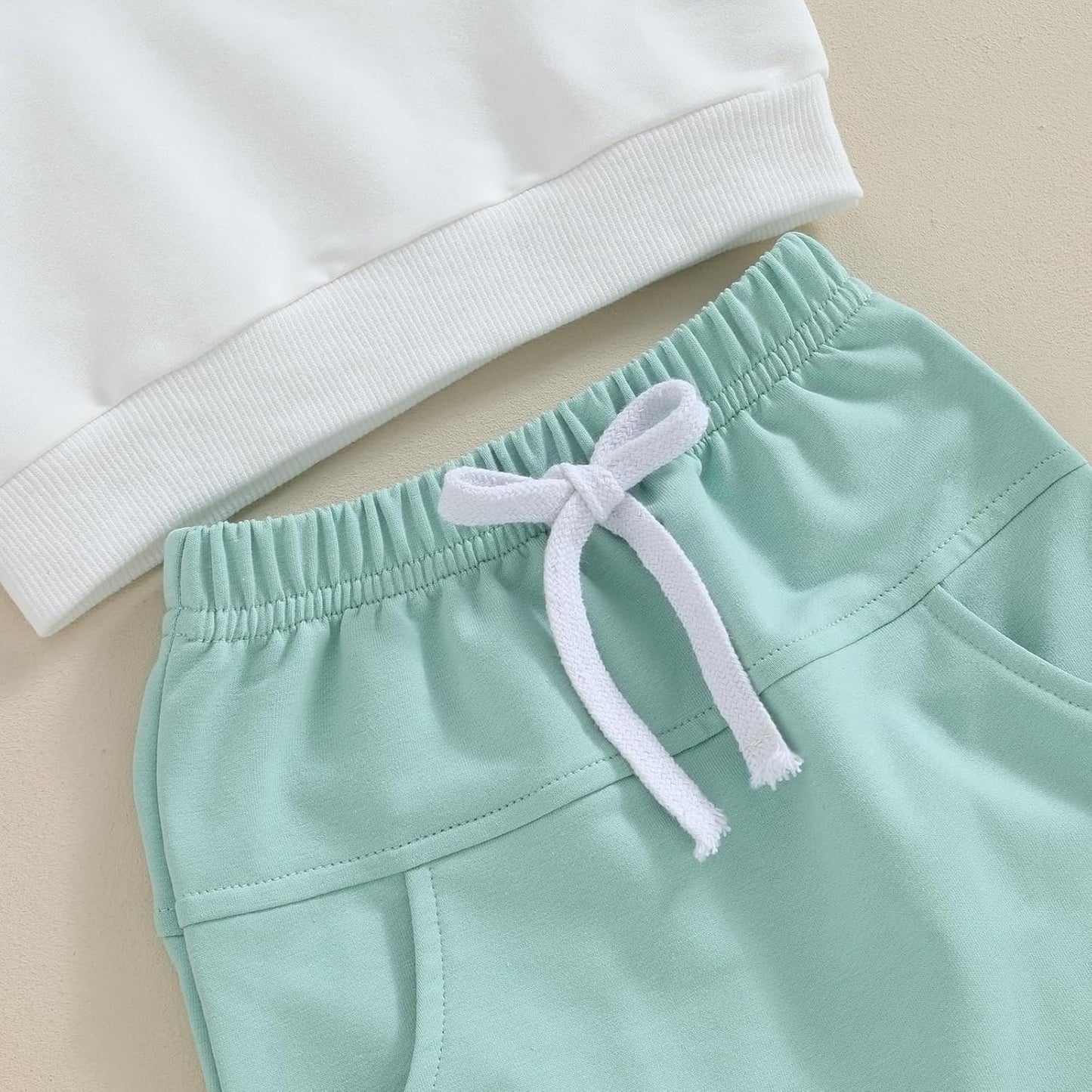 Toddler Baby Boy Summer Hooded Outfit Contrast Color Short Sleeve T Shirt Top Elastic Shorts Summer Clothes Set