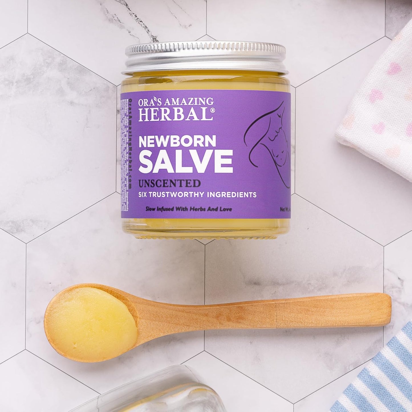 Ora's amazing Herbal, Newborn Salve, Diaper Rash Cream, Calendula Baby Balm, EWG Verified Baby Ointment, Acne Eczema, Butt Cream, Infant Massage, Natural Paraben Free, Good for Sensitive Skin