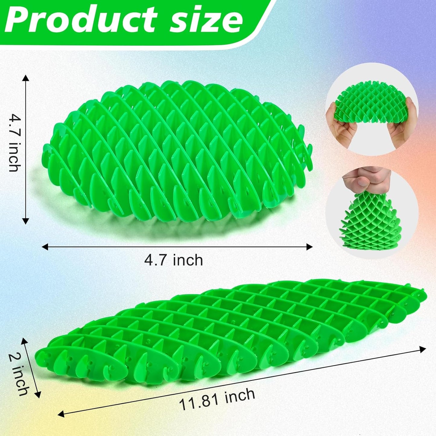 3 PCS Fidget Worm Toy Large Size, Release Anxiety Toy, Sensory Toys, High Elastic Plastic Material Gift for Kids Adults with Autism