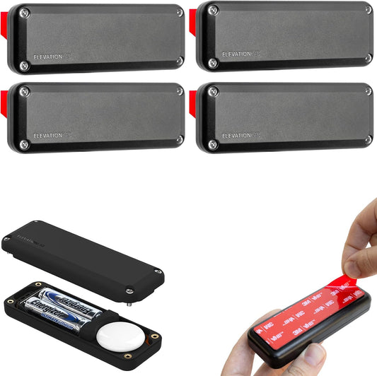 Elevation Lab AirTag 10-Year Extended Battery | Adhesive Mount | Uses AA Batteries - 14x More Capacity Than CR2032 | TimeCapsule | Waterproof, CR 2032 Battery Replacement (4-Pack)