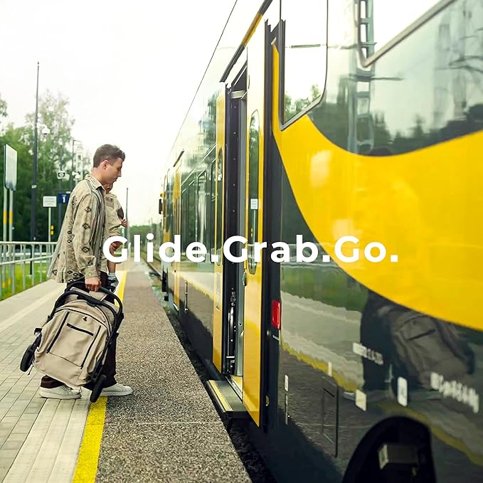 newyoo GlideTow TR18M Lightweight Travel Stroller for Toddlers, Compact Foldable Baby/Infant Stroller with Luggage Handle & Cup Holder, One-Hand Easy Fold, Lay-Flat Seat, Black