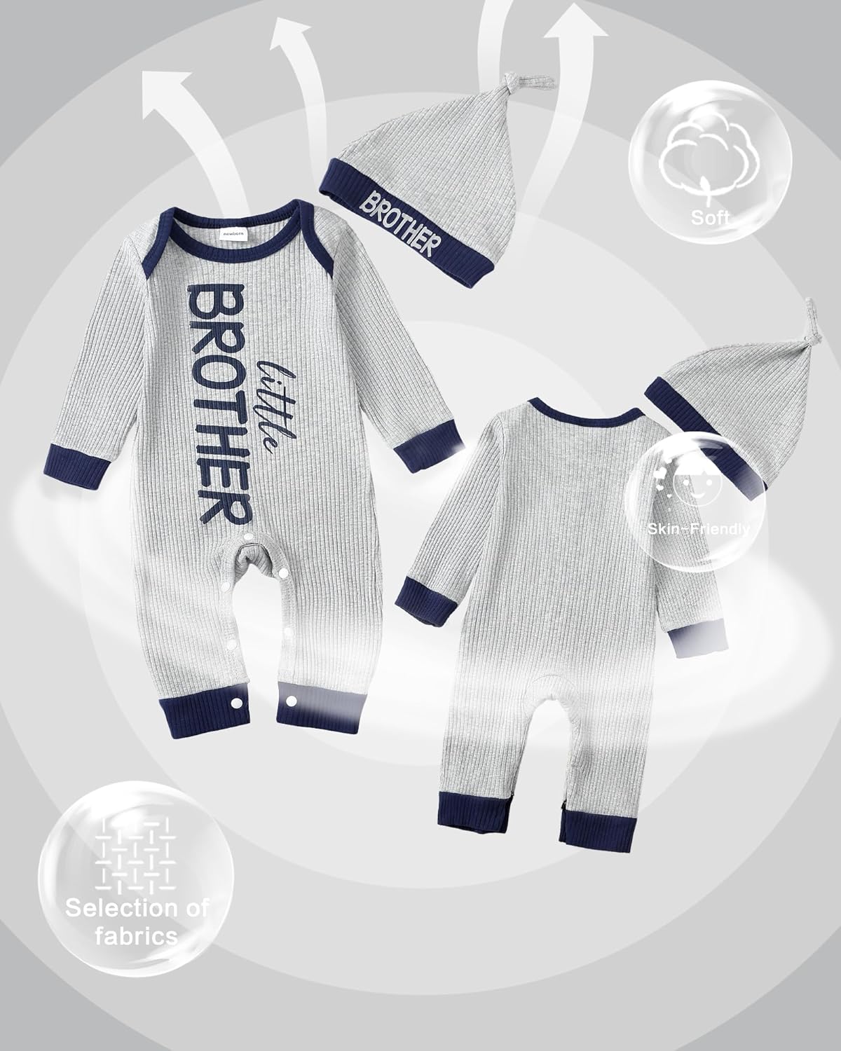 NZRVAWS Baby Boy Clothes Preemie Infant Boy Bear Outfits Jumpsuit Bodysuit Letter Print Romper