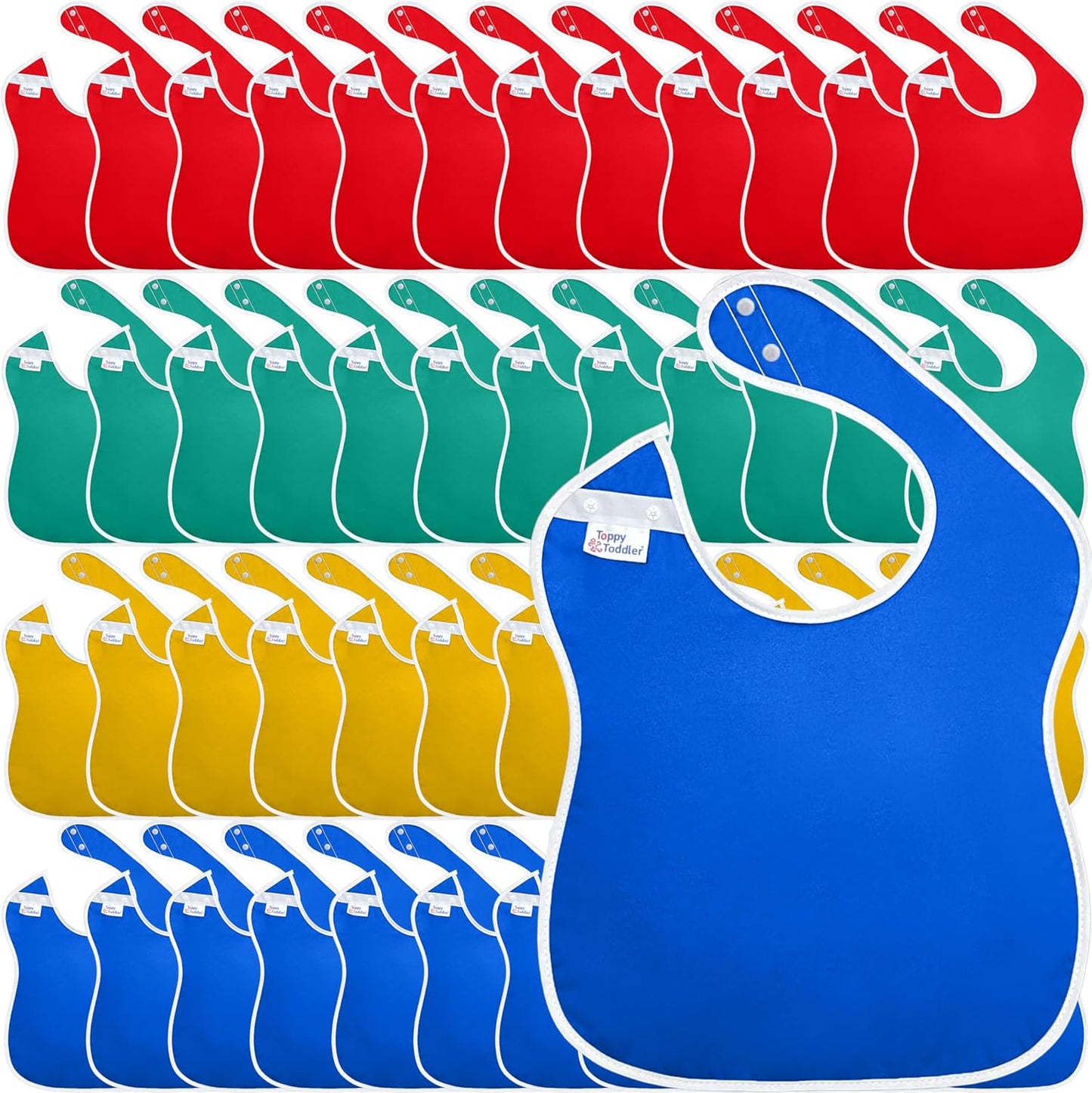 Large Waterproof Bibs Primary Collection - 4pk, 12pk, 48pk