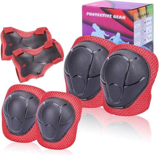 Kids Protective Gear Set SHENMOREN Knee Pads for Kids 3-10 Years Toddler Knee and Elbow Pads with Wrist Guards 3 in 1 for Skating Cycling Bike Rollerblading Scooter