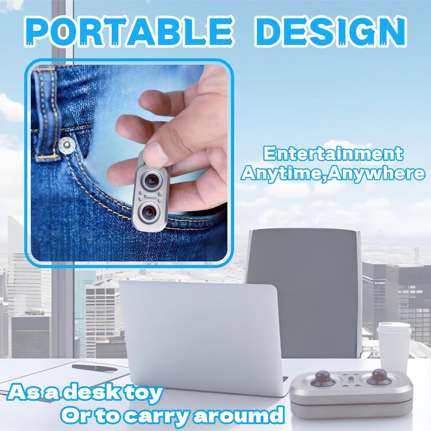 New Abstract Owl Shape Design Fidget Slider,Men's EDC Hand Slider,Poker Push Card Stress Relief Toys,Interesting Fidget Toys for Adults/Office Desk Toys Gifts for Boyfriend and Father (Silvery-Black)