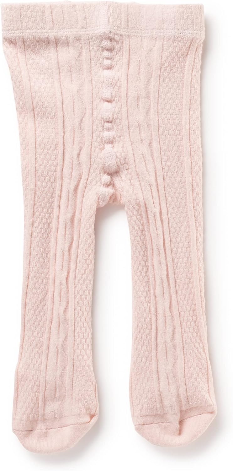 Silky Toes Luxurious Cotton Tights for Baby Girls 1 Pk Cable Knit Winter Footed Leggings