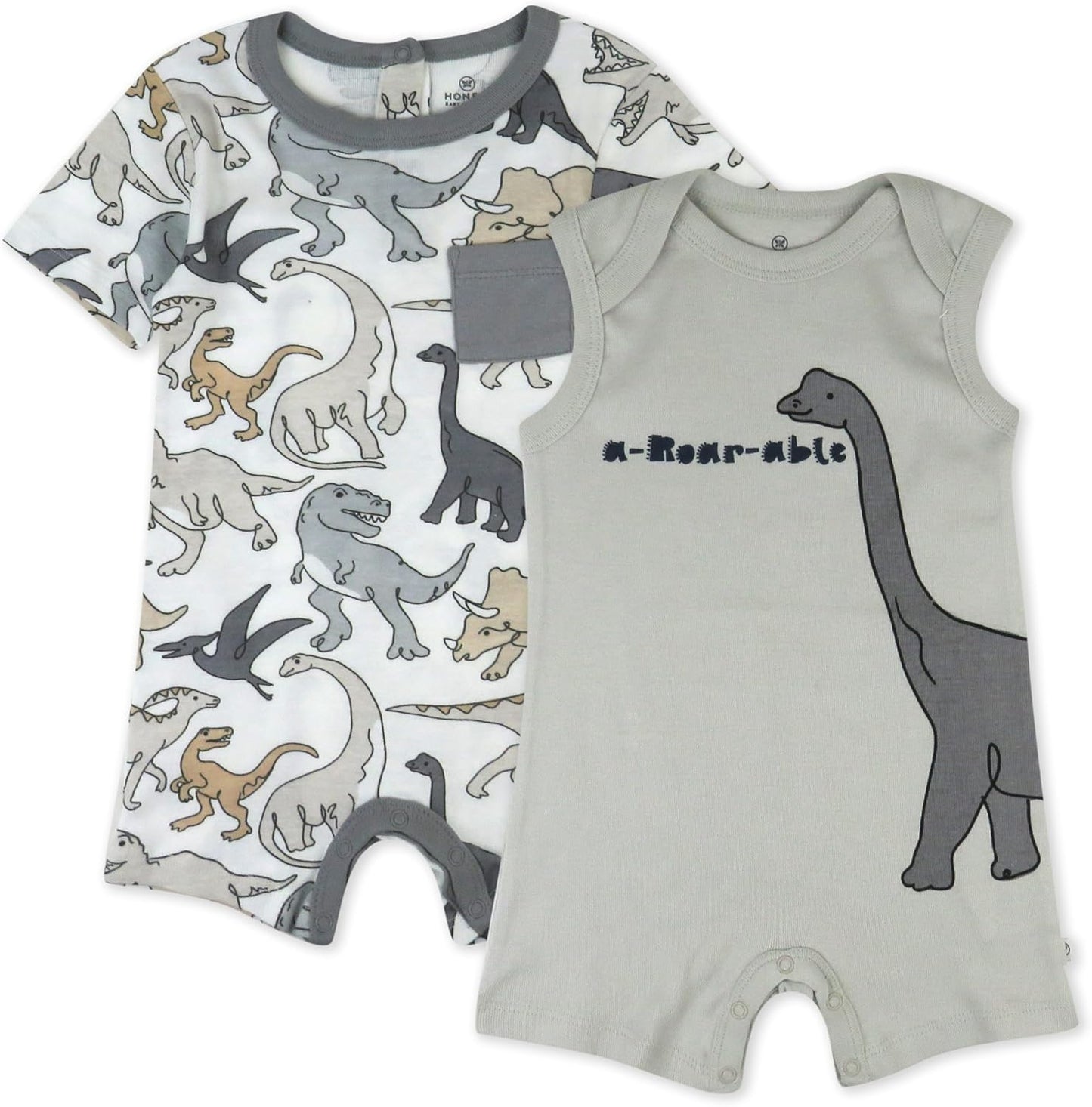 HonestBaby Short Sleeve and Tank Romper 100% Organic Cotton for Infant Baby and Toddler Boys