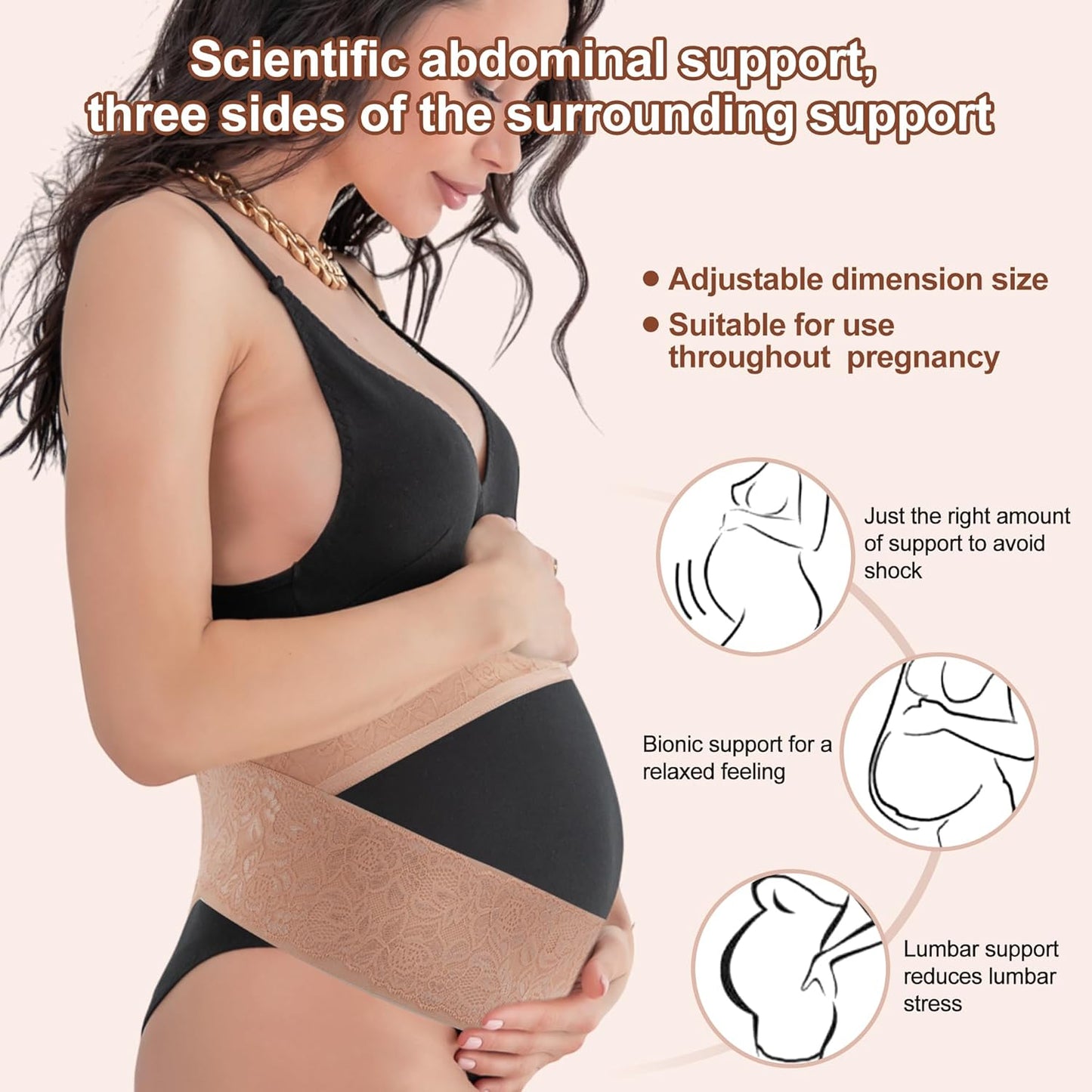 Pregnancy Belly Band for Pregnant Women, Breathable Maternity Belt, Adjustable Pregnancy Belly Support Band