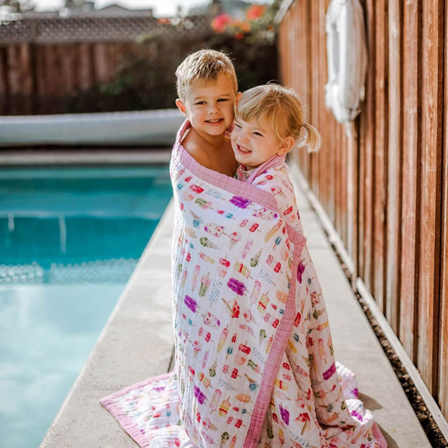 Little Unicorn Premium Quilted Throw | Super Soft, Multi-Layered Muslin XL Blanket| Great for Kids & Families (Brain Freeze)