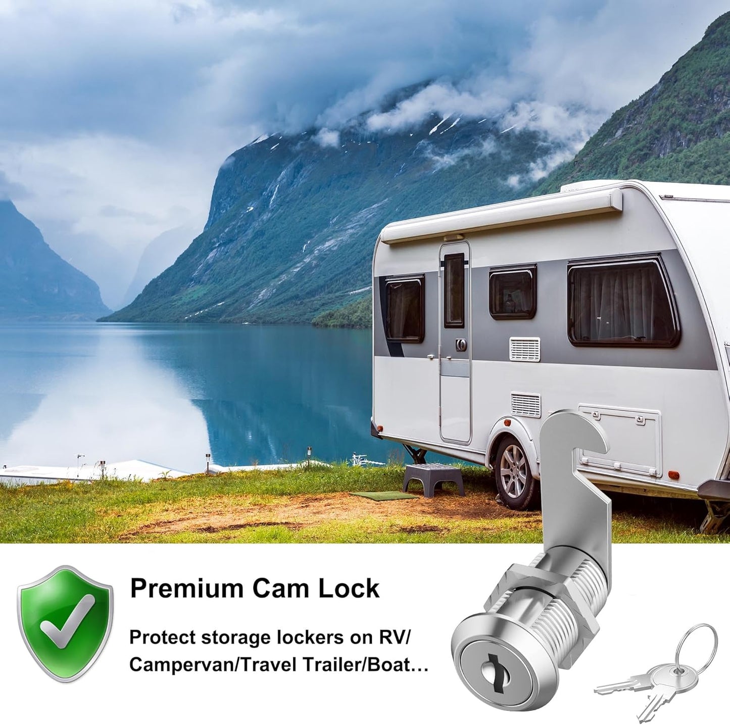 6 Pcs Cabinet Lock with Key Mailbox Locks with Keys, Cam Locks 1-1/8" Keyed Alike, Barrel Desk Drawer Lock for Drawers and Cabinets, Zinc Alloy