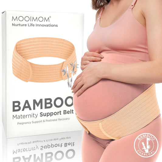 Pregnancy Belly Band Wrap, Polyester from Premium Nano Bamboo Charcoal Fiber, Back Pain Relief, Ergonomic Maternity Support Belt, C-Section Recovery Binder, Pelvic and Abdominal Support