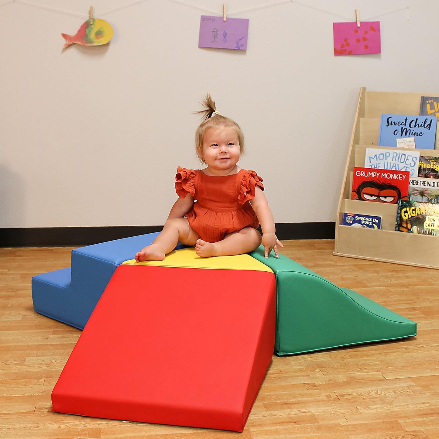 FDP SoftScape Toddler Playtime Junction 360 Climber, Indoor Active Play Structure for Toddlers and Kids; Safe Soft Foam for Crawling, Climbing and Sliding (4-Piece) - Assorted, 13799-AS