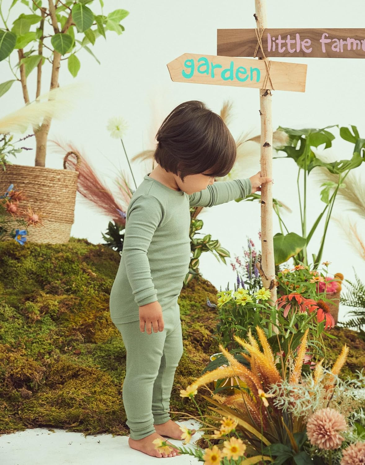 moimoln 6M-8Y Modal Cotton Solid Soft Breathable Baby Toddler Boys Girls Snug fit Pjs Long Sleeve Pajamas Set Sleepwear Daily